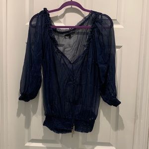 Sheer Blue Blouse Size M